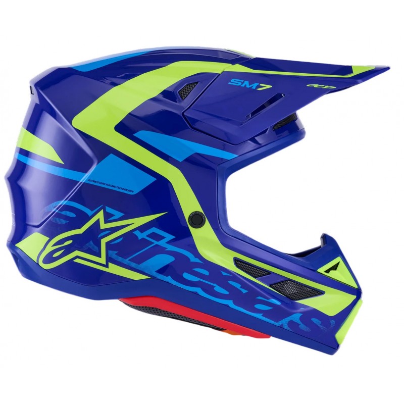 Мотошолом Alpinestars S-M7 Deed Blue/Yellow