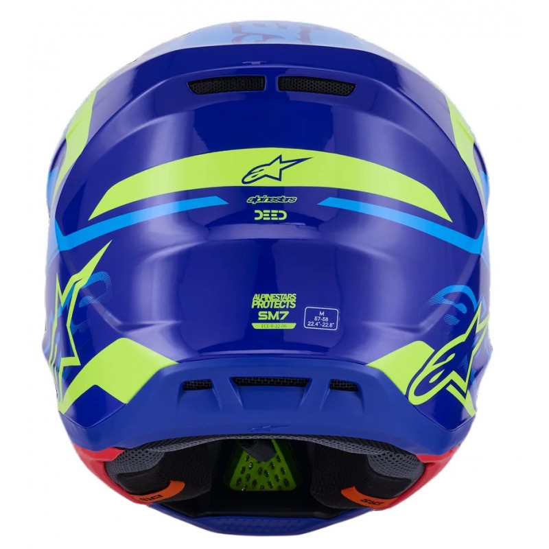 Мотошолом Alpinestars S-M7 Deed Blue/Yellow