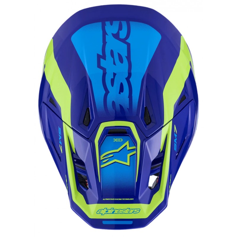 Мотошолом Alpinestars S-M7 Deed Blue/Yellow
