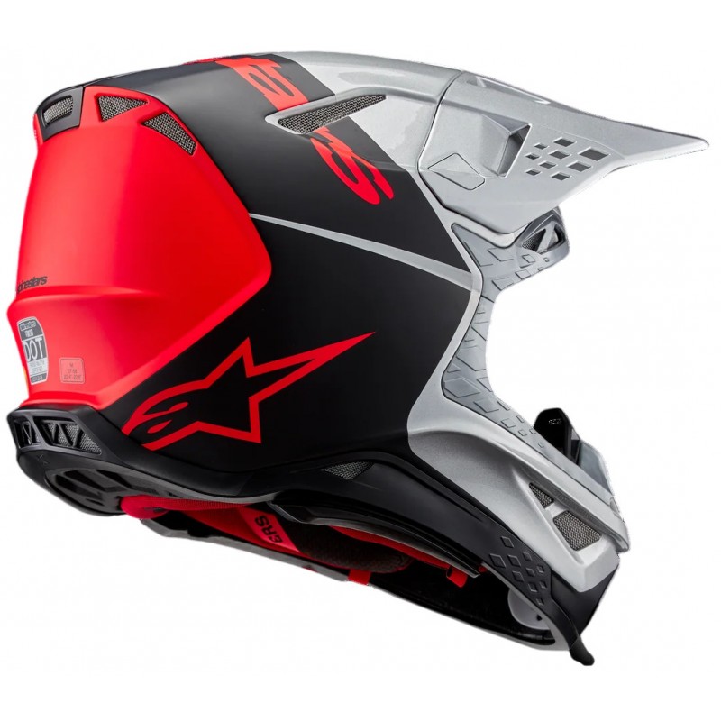 Мотошолом Alpinestars Supertech M10 Flood Silver/Black/Red