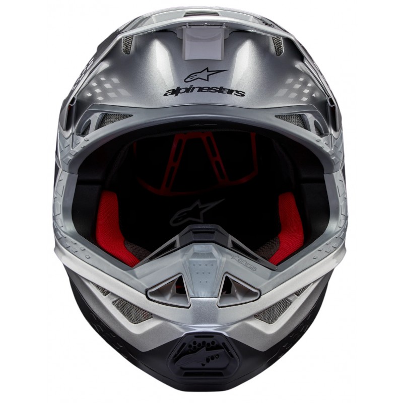 Мотошолом Alpinestars Supertech M10 Flood Silver/Black/Red