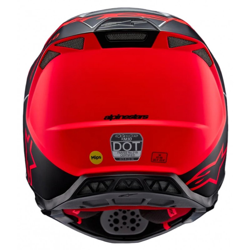 Мотошолом Alpinestars Supertech M10 Flood Silver/Black/Red