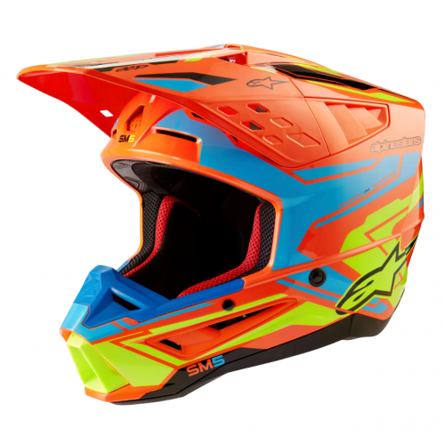 Мотошлем Alpinestars S-M5 Action 2 Orange/Cyan/Yellow