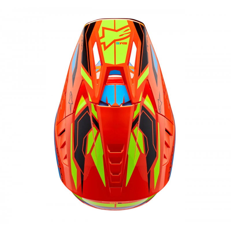 Мотошлем Alpinestars S-M5 Action 2 Orange/Cyan/Yellow