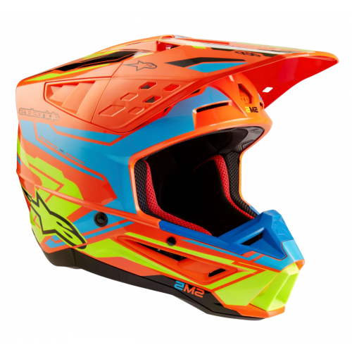 Мотошлем Alpinestars S-M5 Action 2 Orange/Cyan/Yellow