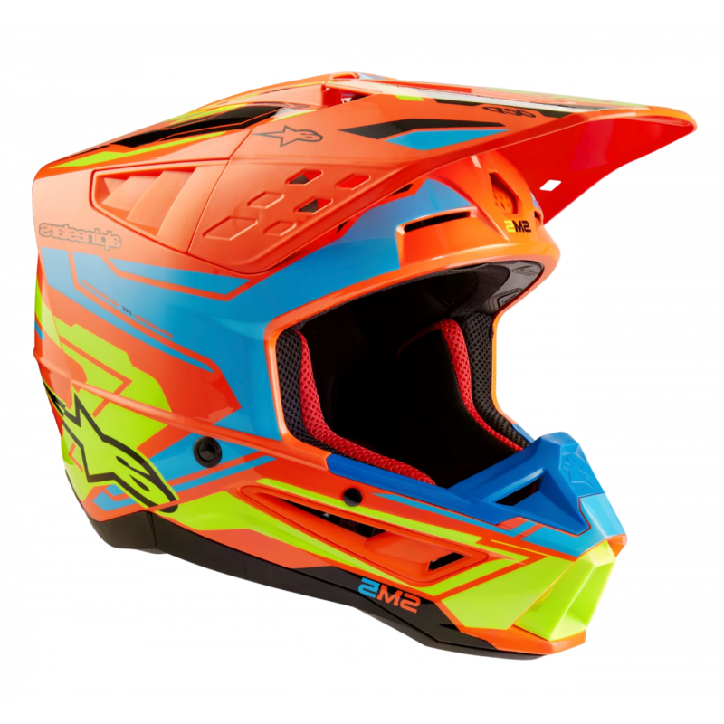 Мотошлем Alpinestars S-M5 Action 2 Orange/Cyan/Yellow