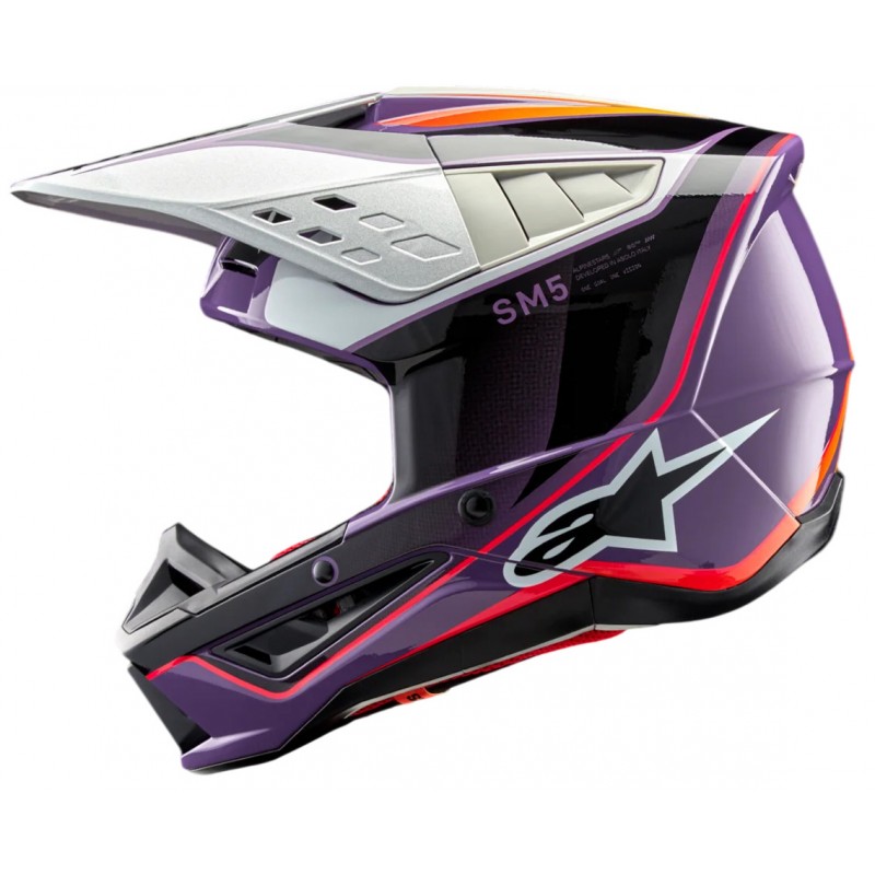 Мотошолом Alpinestars S-M5 Sail Violet/Black/Silver