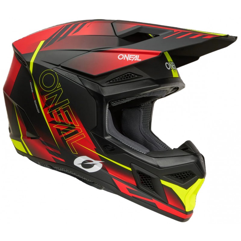 Мотошолом Oneal 3SRS Haze V.26 Black/Red/Yellow