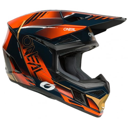 Мотошолом Oneal 3SRS Haze V.26 Blue/Orange/Gold