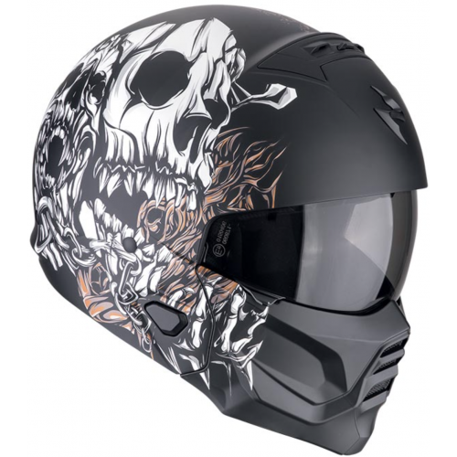 Мотошлем Scorpion EXO-Combat 2 Genesis Matt Black/White/Gold