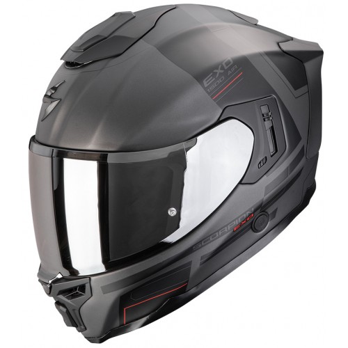 Мотошолом Scorpion EXO-1500 Air Dual Silver/Black/Red Matt