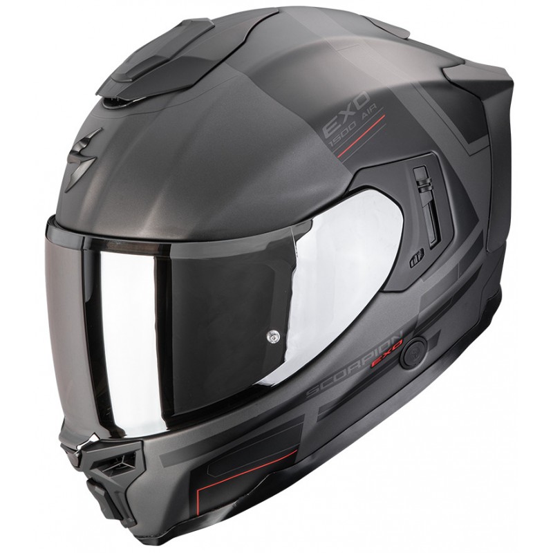 Мотошолом Scorpion EXO-1500 Air Dual Silver/Black/Red Matt