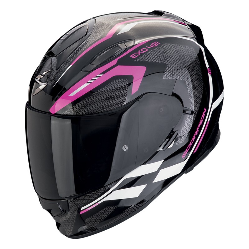 Мотошолом Scorpion EXO-491 Kripta Black/Pink/White