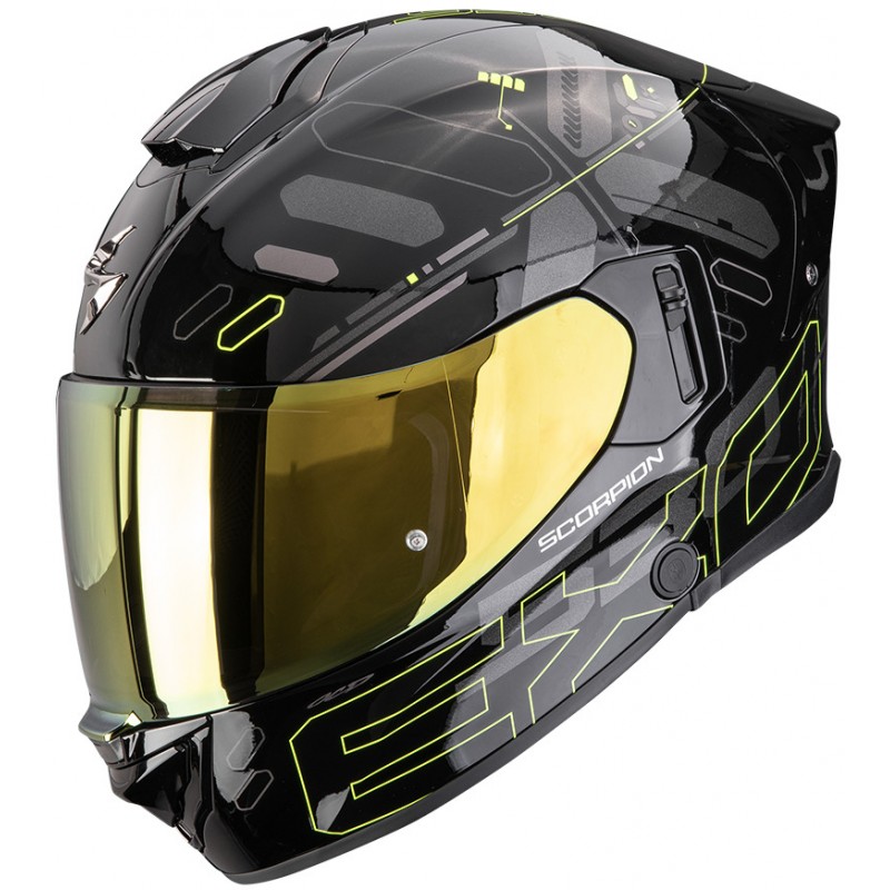 Мотошолом Scorpion EXO-530 Air Fond Black/Yellow