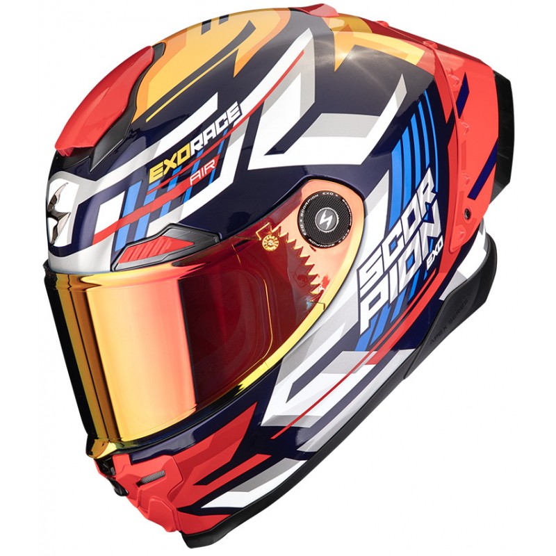 Мотошолом Scorpion EXO-RACE Air Kobra Blue/Yellow/Red
