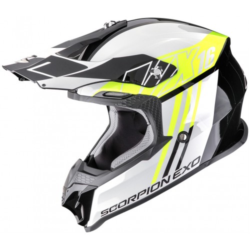Мотошолом Scorpion VX-16 EVO Air Lignes Black/Neon Yellow