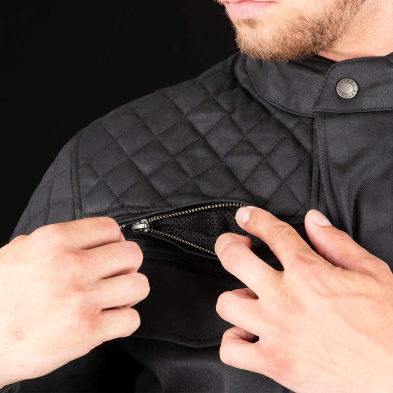 Мотокуртка Oxford Hardwick Wax Cotton Black