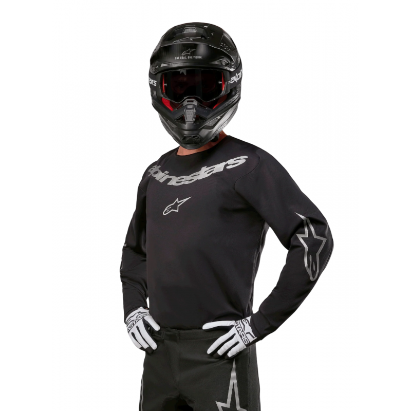 Джерси Alpinestars Fluid Graphite Black/Silver Джерси Alpinestars Fluid Graphite Black/Silver