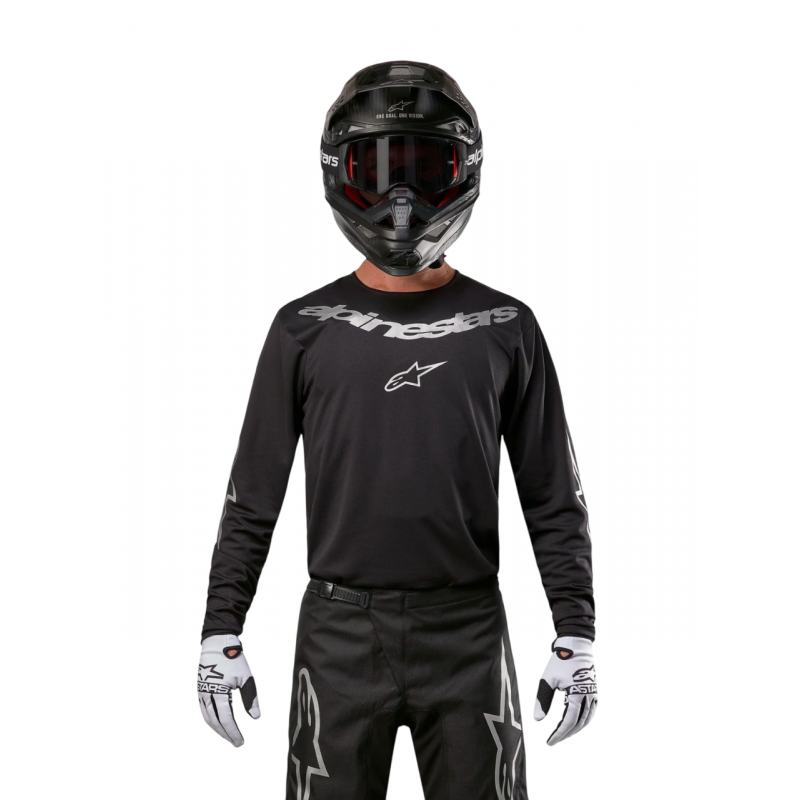 Джерси Alpinestars Fluid Graphite Black/Silver Джерси Alpinestars Fluid Graphite Black/Silver