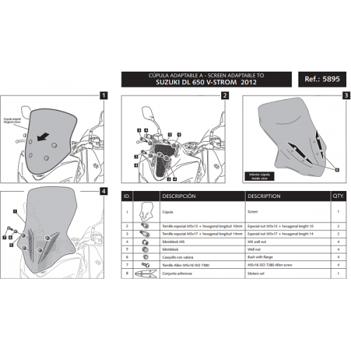 Ветровое стекло Puig New Generation Touring DL650 V-Strom 2012-16