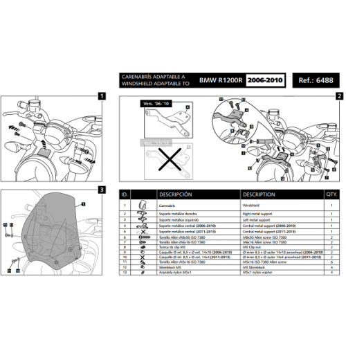 Ветровое стекло Puig New Generation Sport R1200R 2006-14