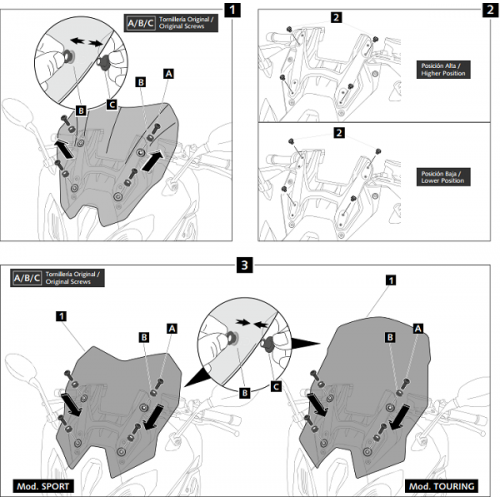 Ветровое стекло Puig Touring R1200RS 2015-18 / R1250RS 2019-