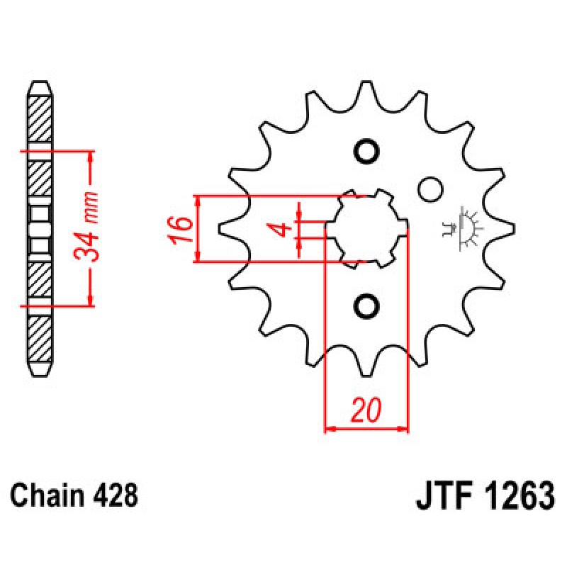 Зірка передня JT JTF1263.12 Yamaha YZ80K