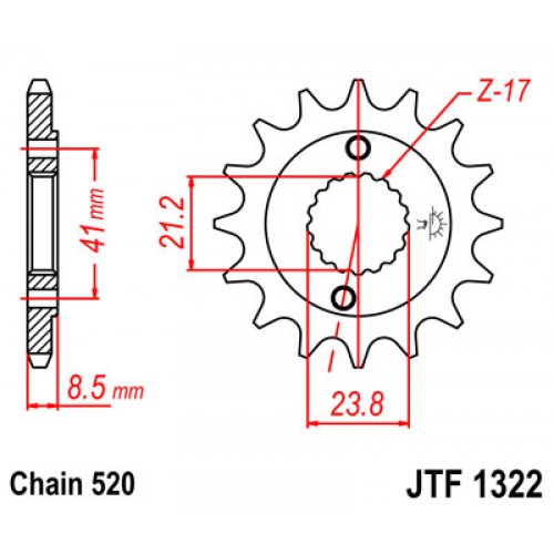 Звезда передняя JT JTF1322.14 Honda CRM250 1991-1999