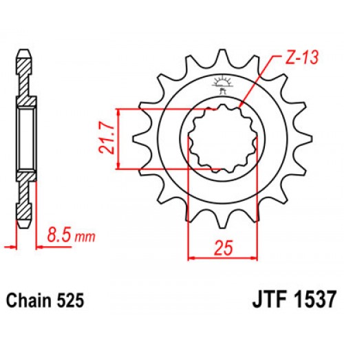 Звезда передняя JT JTF1537.17 Kawasaki ZX-10R 2004-2018