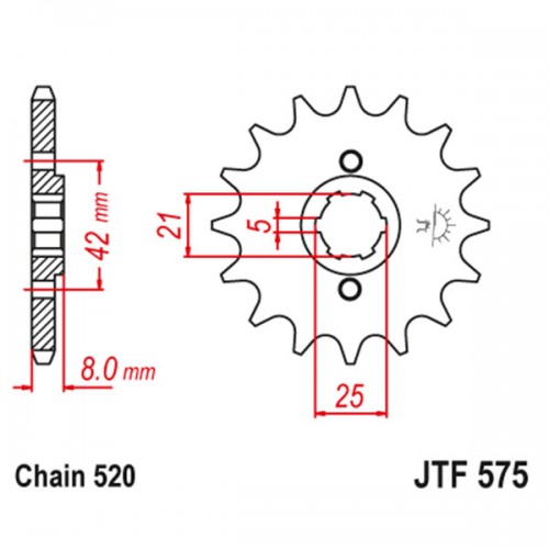 Зірка передня JT JTF575.16 Yamaha FZ400R