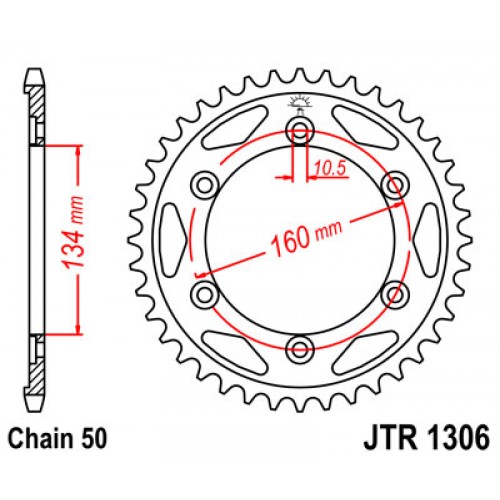 Звезда задняя JT JTR1306.40 CBR1000RR 2004-05 / RVT1000R / VTR1000 2000-06