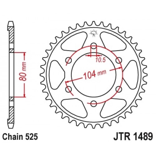 Звезда задняя JT JTR1489.41 Kawasaki Z1000SX 2011-19 / ZX10-R 2008-10