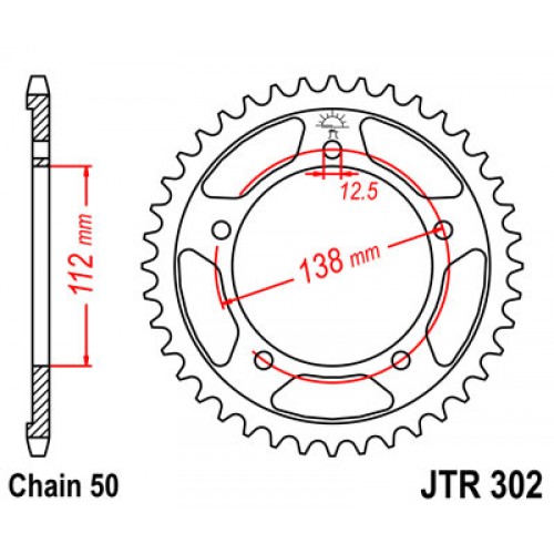 Звезда задняя JT JTR302.42 Honda CBR900RR 1992-95