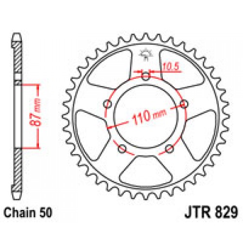 Звезда задняя JT JTR829.48 Suzuki GSF600F Bandit 1995-02 / VZ800 1997-04