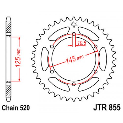 Звезда задняя JT JTR855.47 Yamaha MT-03 2006-12