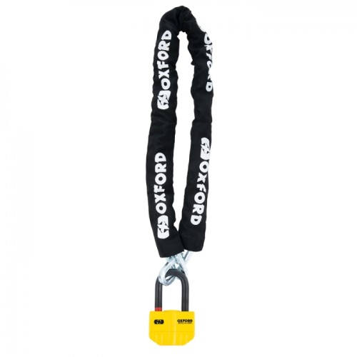 Ланцюг з замком Oxford Boss Alarm 14мм Yellow + 12мм x 1.2м