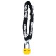 Ланцюг з замком Oxford Boss Alarm 14мм Yellow + 12мм x 2м