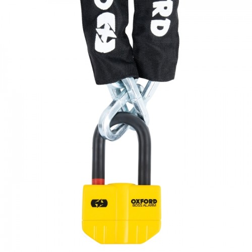 Ланцюг з замком Oxford Boss Alarm 14мм Yellow + 12мм x 1.2м