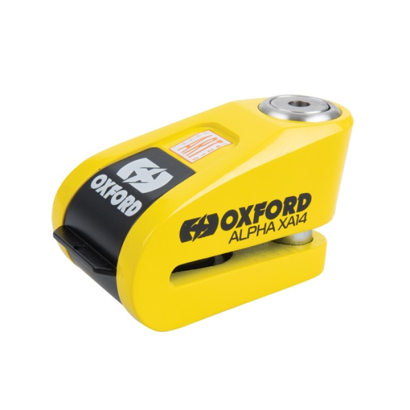 Замок на диск Oxford Alpha XA14 Alarm Yellow/Black