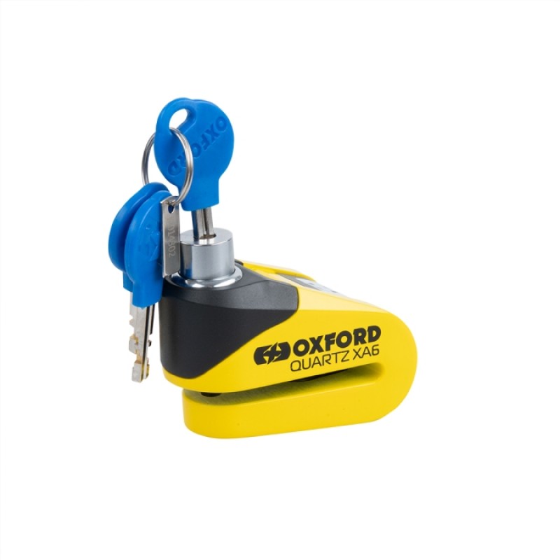 Замок на диск Oxford Quartz XA6 Alarm Yellow/Black